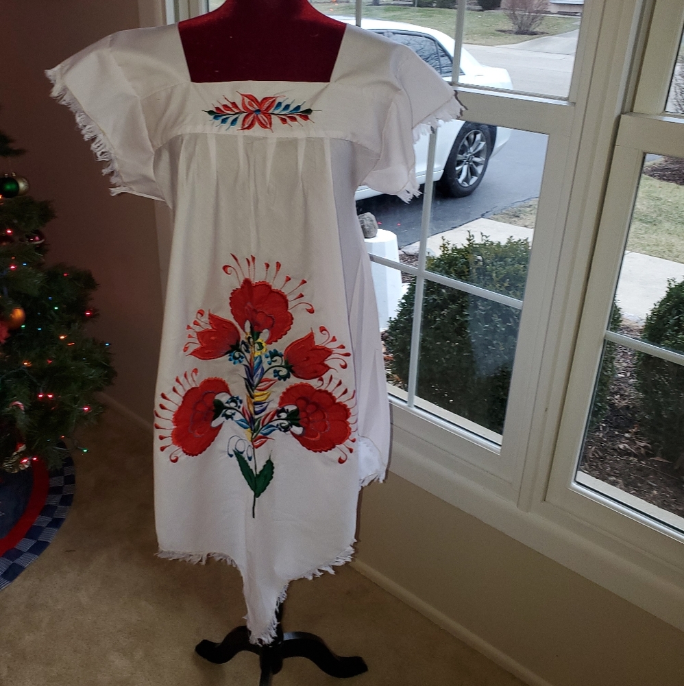 Embroidered tunics, dresses,  summer, mornings